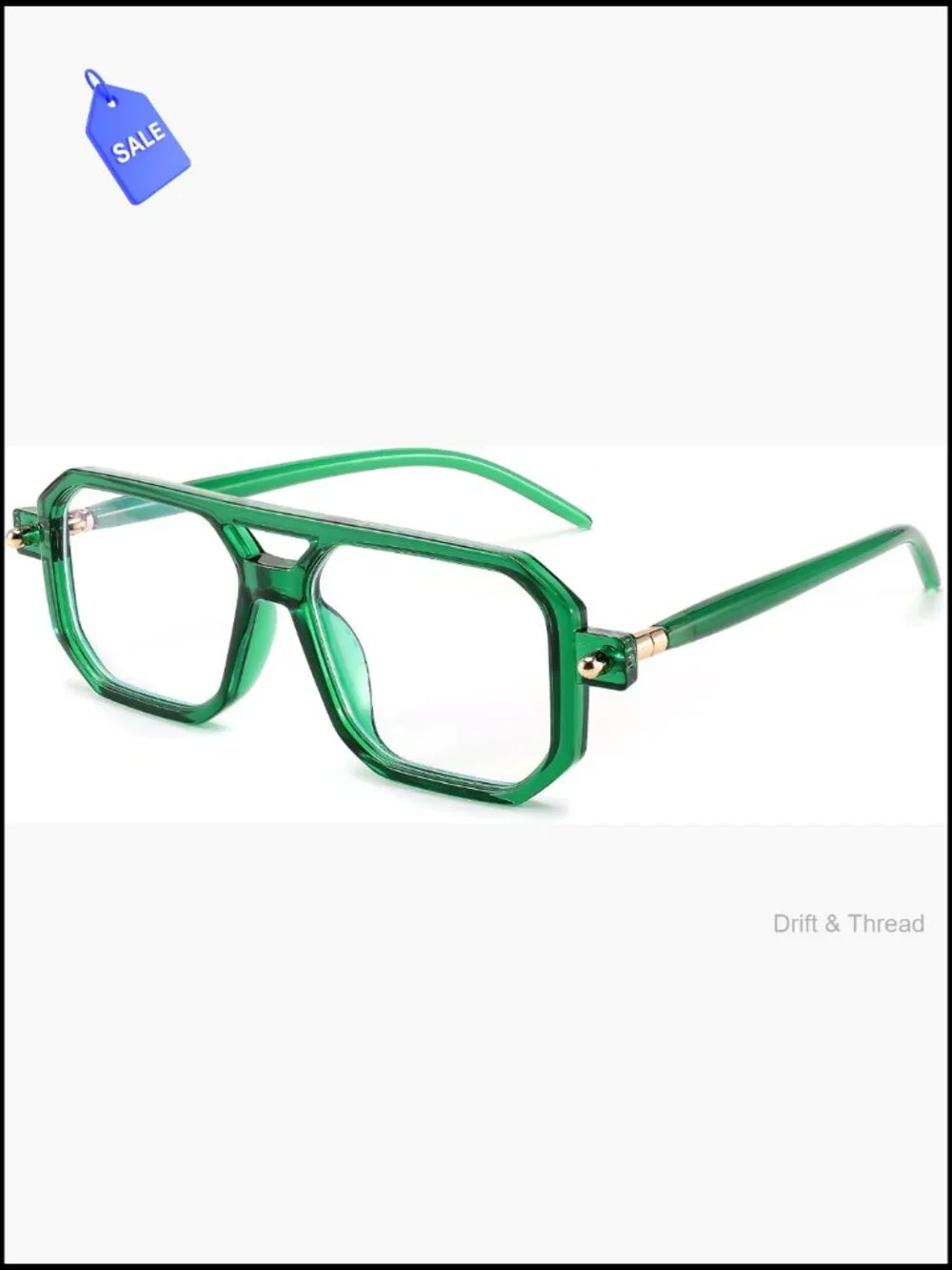 Blue Light Blocking Square Reading Glasses Retro Double Bridge Unisex